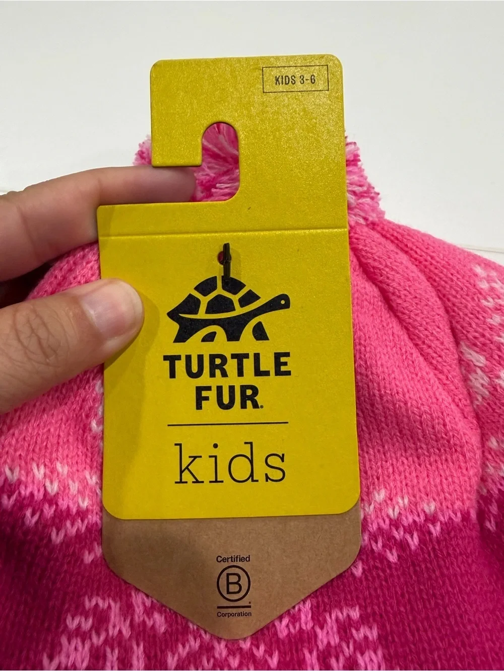 Turtle Fur Kids Celeste Hat Pink Jacquard Knit Snowflake Snow Ski NWT